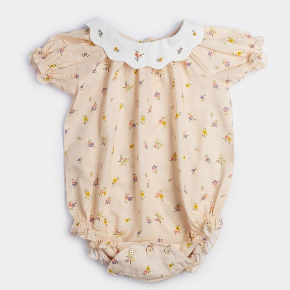 Early Sunday Tiny Flower Betty Bubble Romper 3/6 Months NWT - Picture 6 of 7